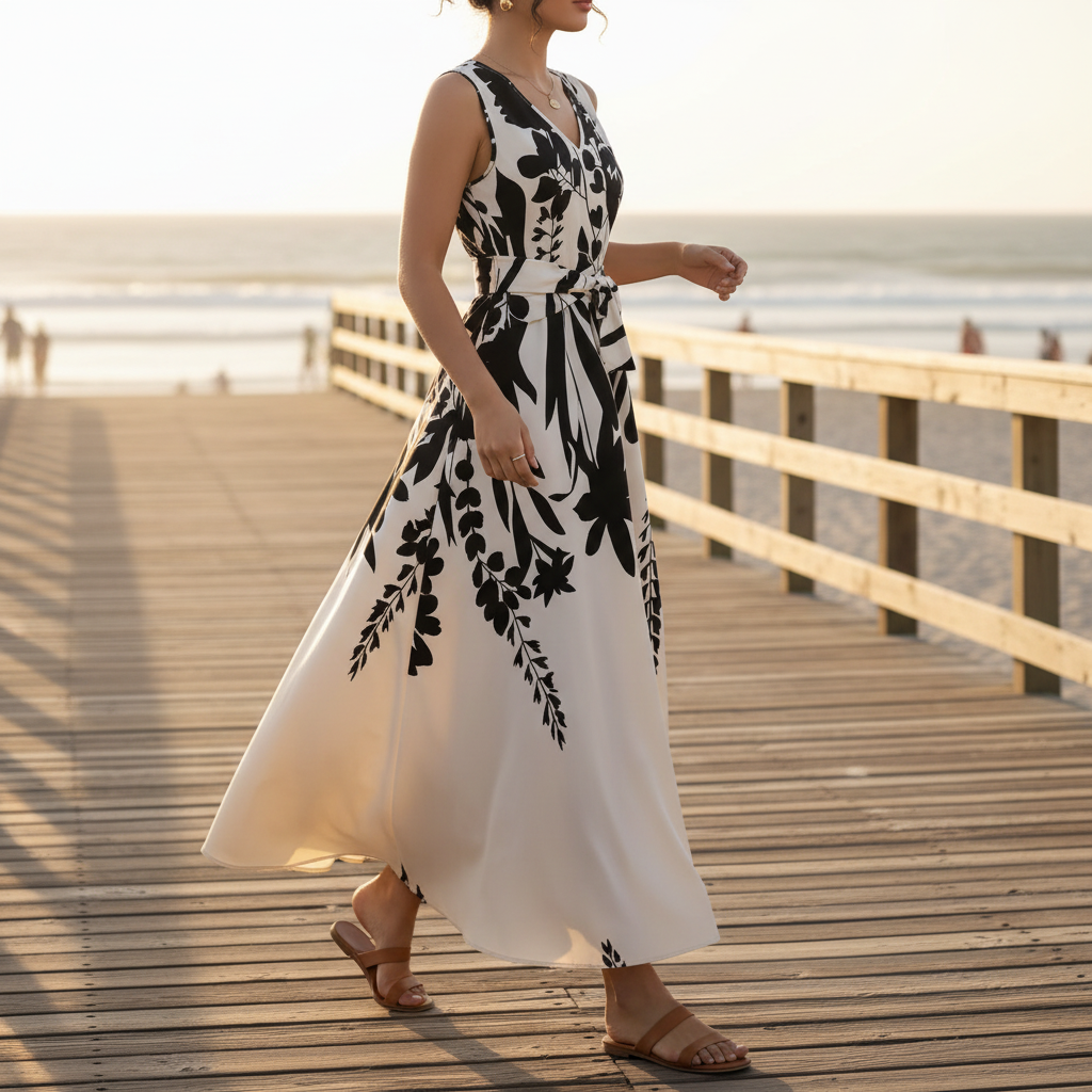 Elegant Summer V-Neck Dress