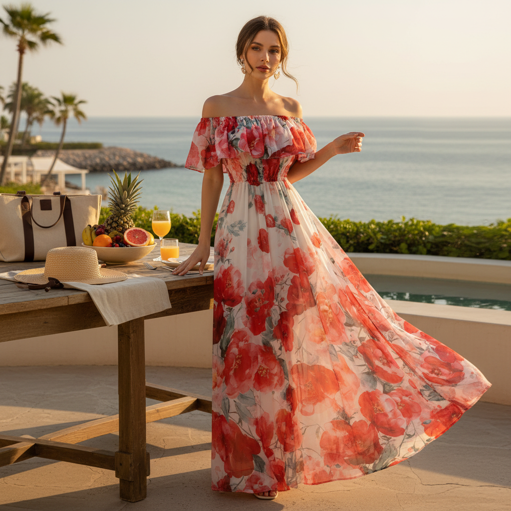 Chic Off-Shoulder Ruffle Dress